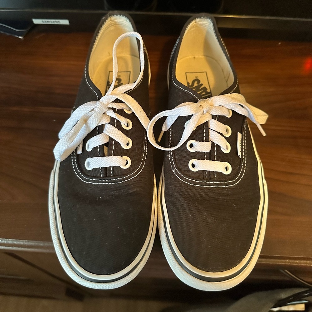 Black platform vans